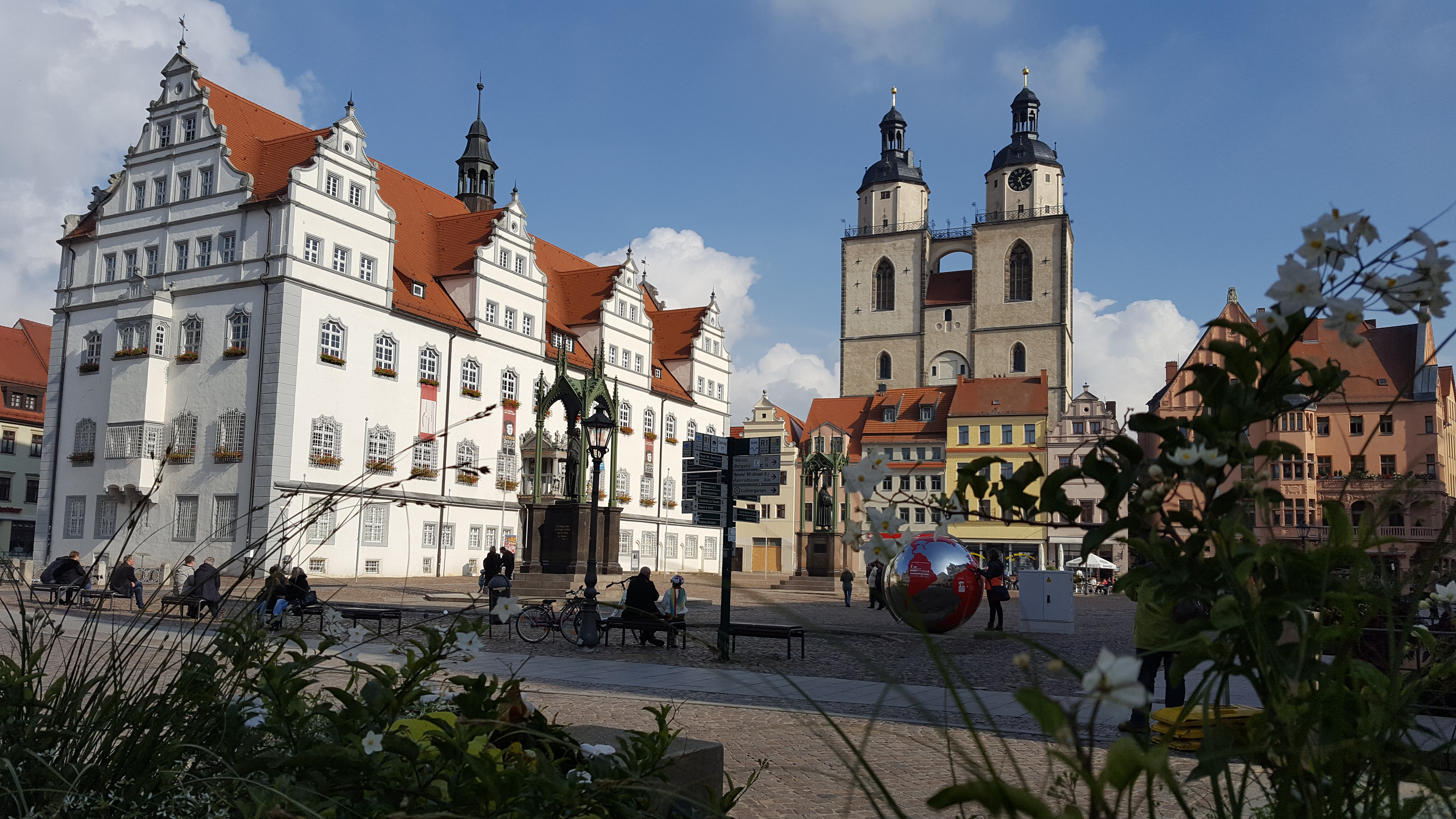 Stadtkirche St. Marien Wittenberg mit Marktplatz